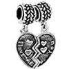 Heart Shape With I Love You And Hearts All Brands Euro Silver Plated Beads...