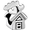 House With Heart Shape Euro Love Silver Plated Beads Charms Bracelets