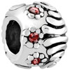 Light Siam Crystal Flower Wheel Spacer Silver Plated Beads Charms Bracelets
