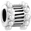 White Pearl Cylinder Fit All Brands Silver Plated Beads Charms Bracelets