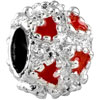 Light Red Crystal Diamond Accent Heart Love All Brand Silver Plated Beads ...