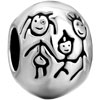 Love Family Heart Fit All Brands Gifts For Mom Silver Plated Beads Charms Bracelets