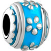 Blue With Flower Silver Plated Beads Charms Bracelets