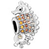 Hippocampus With Topaz November Birthstone Crystal All Brands Silver Plate...