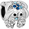 Aquamarine Blue Clear White Crystal Diamond Accent Crab Beads Charms Brace...