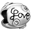 With Crystal And Carved Love Silver Plated Beads Charms Bracelets