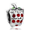 Siam Green Crystal Strawberry Silver Plated Beads Charms Bracelets