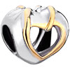 Beautiful Heart Shape With Hollow Love Two Tone Plated Beads Charms Bracelets