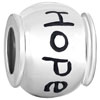 Words Hope Engraved Silver Plated Beads Charms Bracelets