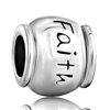 Words Faith Engraved Silver Plated Beads Charms Bracelets