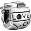 Words Love Engraved Silver Plated Beads Charms Bracelets
