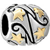22K Silver Star Flower Vine Gold Plated Beads Charms Bracelets