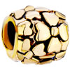 22K Carved Four Leaf Clover Wheel Spacer Gold Plated Beads Charms Bracelets