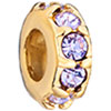 February Birthstone Ring Golden Gold Plated Beads Charms Bracelets