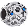Hollow Flower With Crystal December Birthstone Silver Plated Beads Charms Bracelets