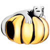 Bear Lying On The Pumpkin Two Tone Plated Beads Charms Bracelets