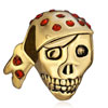 22K Siam Crystal Cool Skull Wearing Headscarf Halloween Gold Plated Beads ...