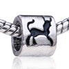 Cylindrical Shaped Antelope Silver Plated European Beads