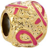 Pugster Golden Oval With Pink Ribbon