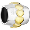 Golden Heart Around 925 Sterling Love Two Tone Plated Beads Charms Bracelets