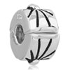 925 Sterling Silver Engraved Radiance Clip Lock Stopper Beads Charms Brace...