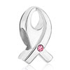 Ribbon With Pink Crystal October Birthstone 925 Sterling Silver Beads Char...