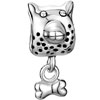 Dog Head And Bone 925 Sterling Dangle European Beads All Brands Charms Bra...