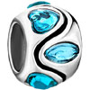 Round With March Birthstone 925 Sterling Silver European Beads