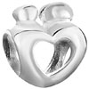 925 Sterling Silver  Mom  And Baby Heart Hollow Beads Charms  ... 