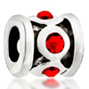January Birthstone Drum Silver Plated Beads Charms Bracelets