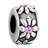 October Birthstone Flower Silver Plated European Beads DPC_AG12_X10