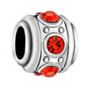 July Birthstone Wheel Silver Plated Beads Charms Bracelets