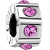 November Birthstone Topaz Crystal Spacer Wheel Silver Plated Beads Charms Bracelets