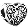 Heart Shape Grandma Love Silver Plated Beads Charms Bracelets