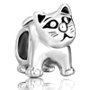 Cute Cat Animal Fit All Brands Silver Plated Beads Charms Bracelets