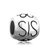 Flower Silver Plated Beads Charms Bracelets