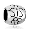 Flower And Sis Partten 925 Sterling Silver Beads Charms Bracelets