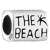 Engraved Words The Beach 925 Sterling Silver Beads Charms Bracelets