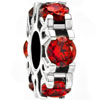 Jul Birthstone Light Red Crystal Diamond Accent Spacer Fit All Brands Beads Charms Bracelets