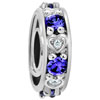 Tanzanite Clear White Crystal February Birthstone Diamond Accent Heart Love Spacer Wheel Beads Charms Bracelets