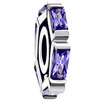 Feb Birthstone Square Amethyst Purple Crystal Spacer Fit All Brands Beads Charms Bracelets