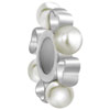 Apr Birthstone Clear White Pearls Silver Heart Love Beads Charms Bracelets