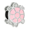 Little Cute Light Pink Tortoise Silver Plated Beads Charms Bracelets