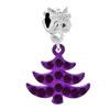 Purple Xmas Tree Dangle  European  Beads