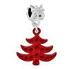 Red Xmas Tree Dangle  European  Beads