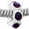 Round With February Birthstone Purple Crystal Style Pandora Beads