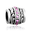 Pugster Circle February Birthstone With Pattern European Beads