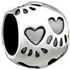 Heart Shaped Footprint Love Silver Plated Beads Charms Bracelets