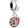 January Birthstone Heart Shape Love Dangle European Beads All Brands Charm...