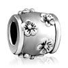 Pugster Silver Plated Round With Flowers European Beads